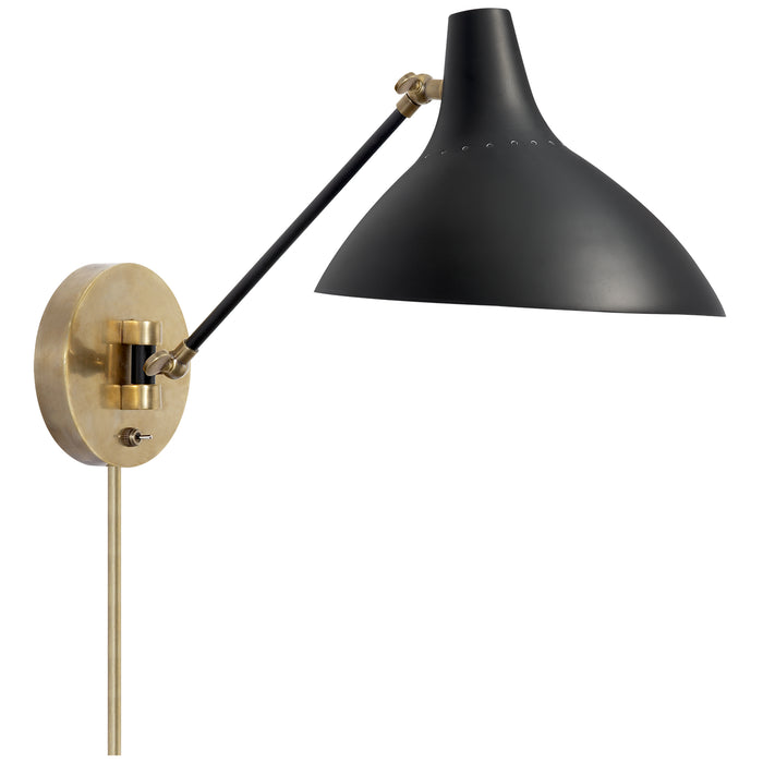 Visual Comfort Signature ARN 2006BLK One Light Wall Sconce, Black and Brass