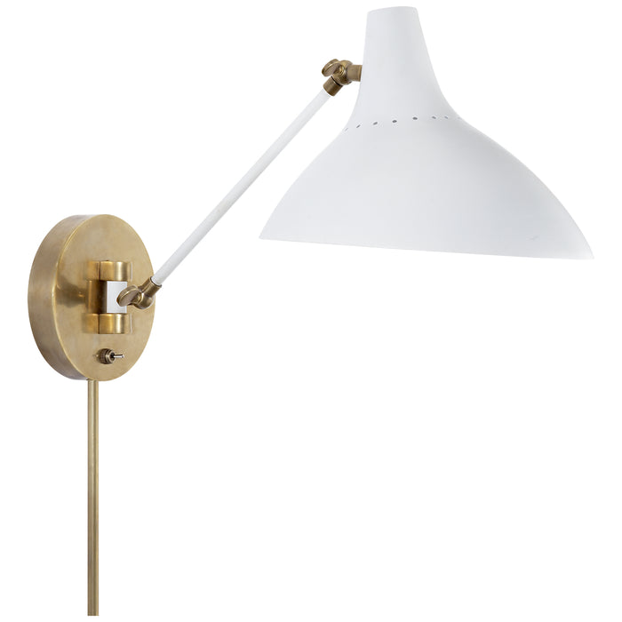 Visual Comfort Signature ARN 2006WHT One Light Wall Sconce, Plaster White