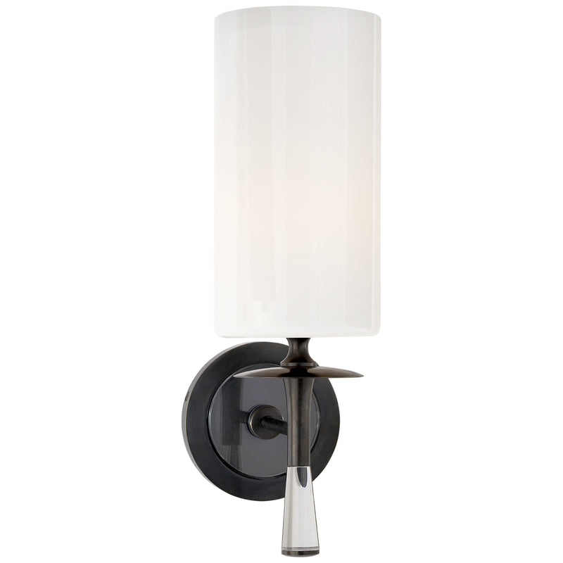 Visual Comfort Signature ARN 2018BZ/CG-WG One Light Wall Sconce, Bronze with Crystal