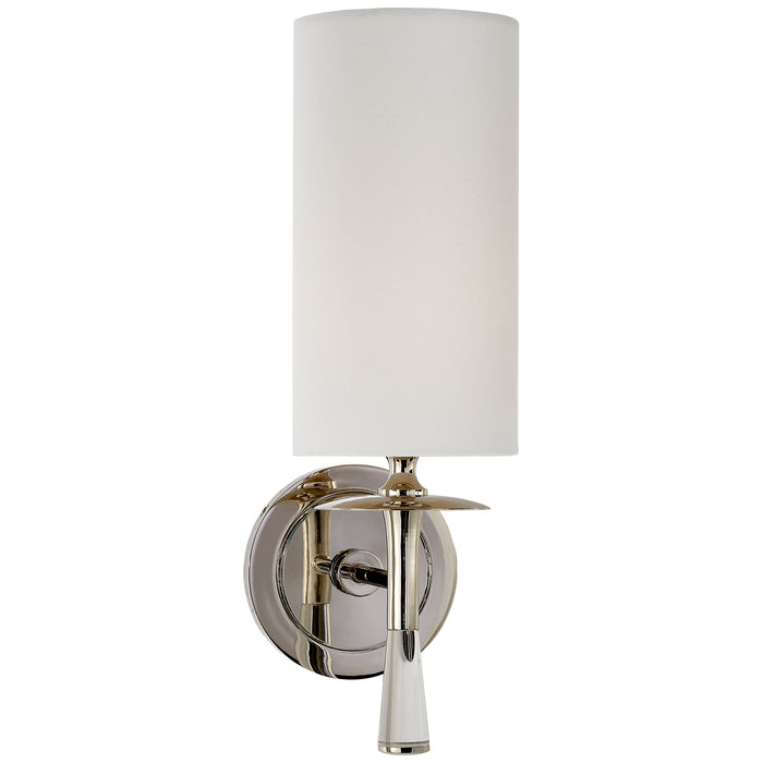Visual Comfort Signature ARN 2018PN/CG-L One Light Wall Sconce, Polished Nickel with Crystal