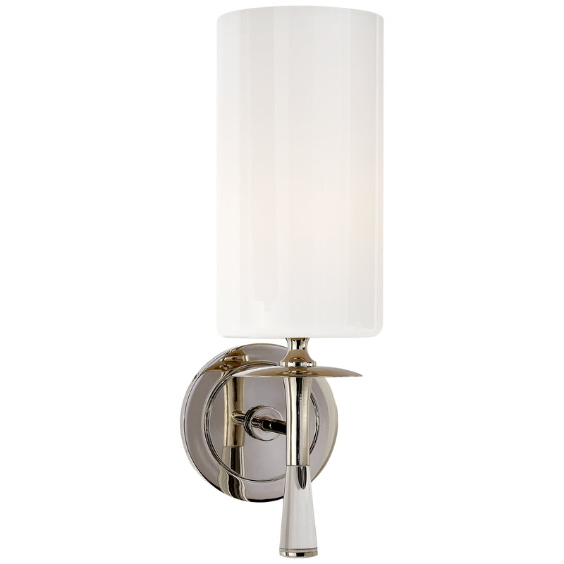 Visual Comfort Signature ARN 2018PN/CG-WG One Light Wall Sconce, Polished Nickel with Crystal