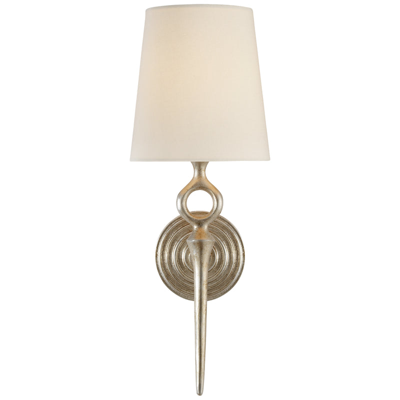 Visual Comfort Signature ARN 2022BSL-L One Light Wall Sconce, Burnished Silver Leaf