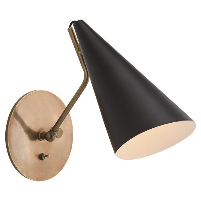 Visual Comfort Signature ARN 2024HAB-BLK One Light Wall Sconce, Black and Brass
