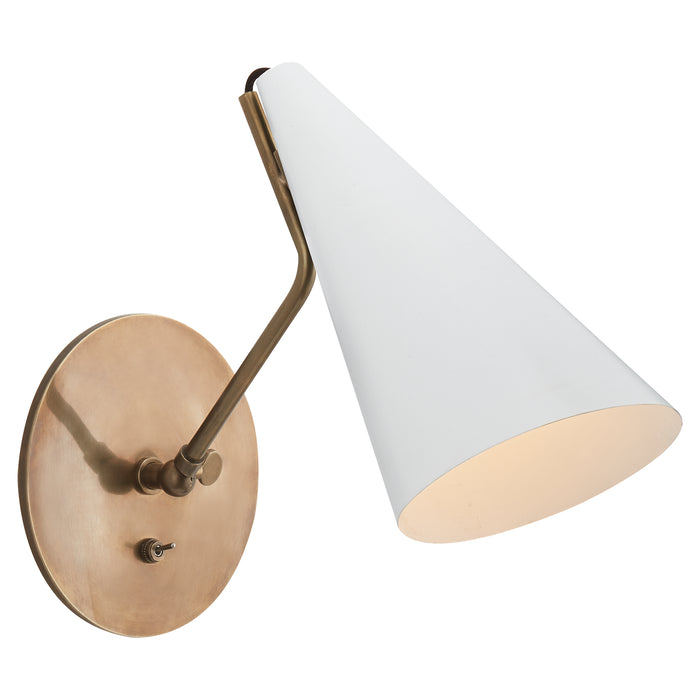 Visual Comfort Signature ARN 2024HAB-WHT One Light Wall Sconce, Plaster White