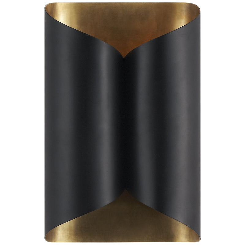 Visual Comfort Signature ARN 2036BLK Two Light Wall Sconce, Black and Brass