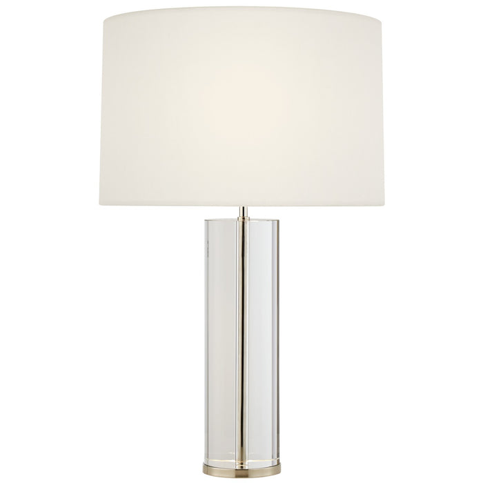 Visual Comfort Signature ARN 3024CG/PN-L Two Light Table Lamp, Crystal with Polished Nickel
