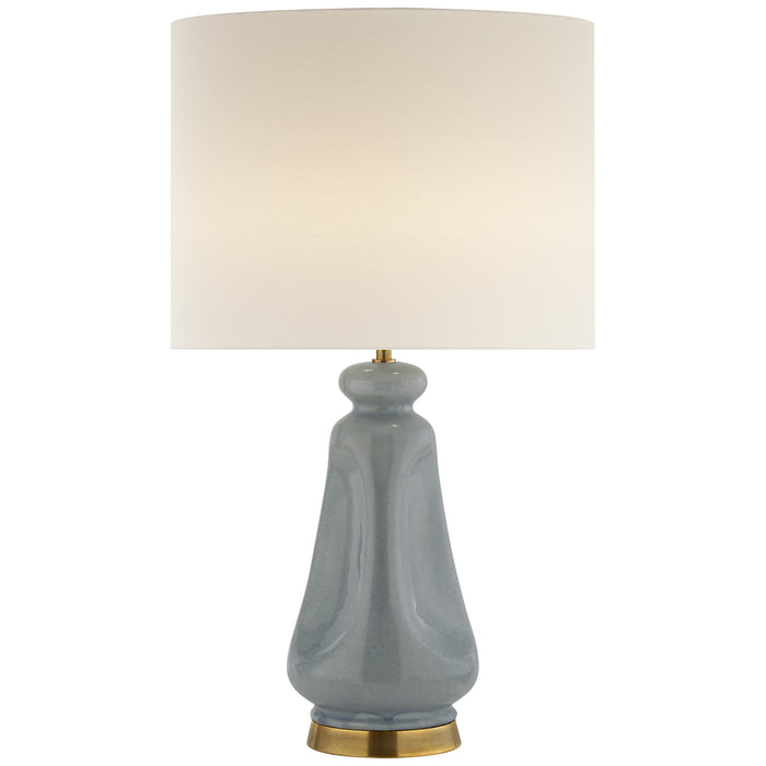 Visual Comfort Signature ARN 3614PBC-L Two Light Table Lamp, Polar Blue Crackle