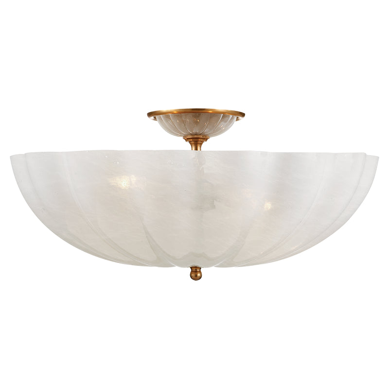 Visual Comfort Signature ARN 4001HAB-WG Four Light Semi Flush Mount, Hand-Rubbed Antique Brass