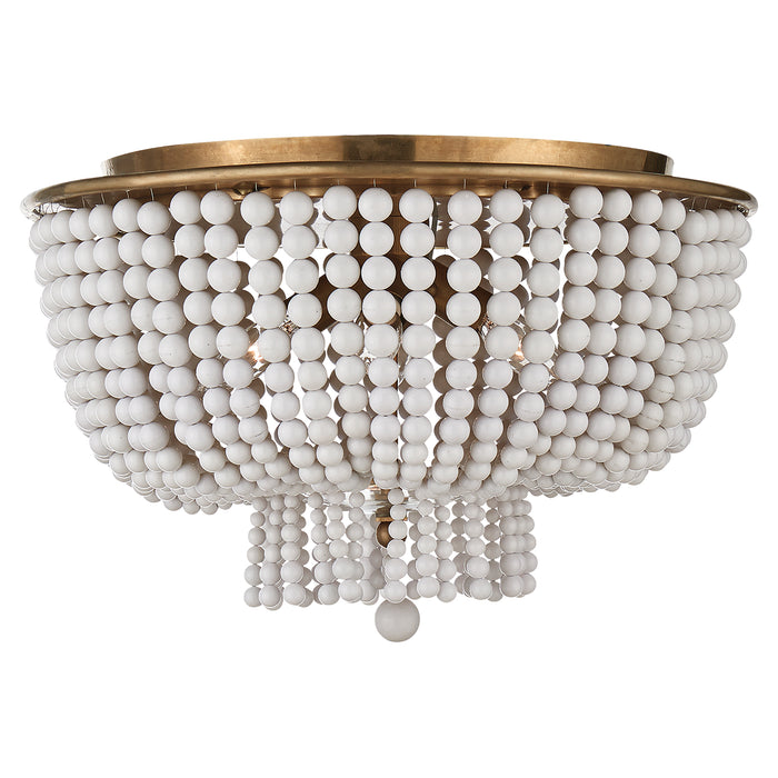 Visual Comfort Signature ARN 4102HAB-WG Four Light Flush Mount, Hand-Rubbed Antique Brass