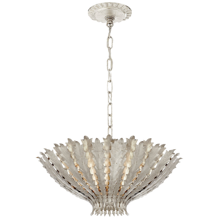 Visual Comfort Signature ARN 5001BSL Three Light Chandelier, Burnished Silver Leaf