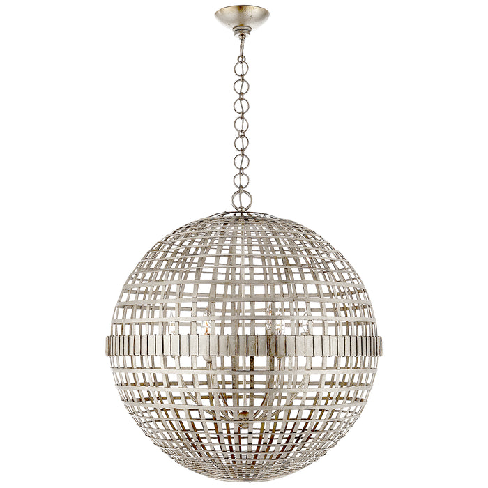 Visual Comfort Signature ARN 5002BSL Six Light Lantern, Burnished Silver Leaf