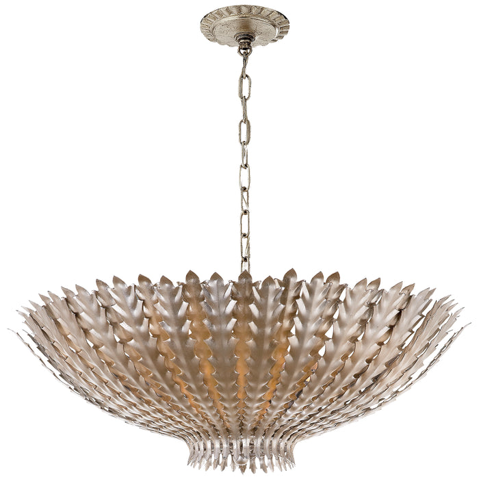 Visual Comfort Signature ARN 5011BSL Six Light Chandelier, Burnished Silver Leaf