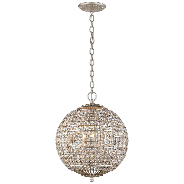 Visual Comfort Signature ARN 5100BSL-CG Four Light Chandelier, Burnished Silver Leaf