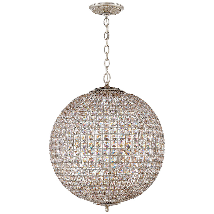 Visual Comfort Signature ARN 5101BSL-CG Four Light Chandelier, Burnished Silver Leaf