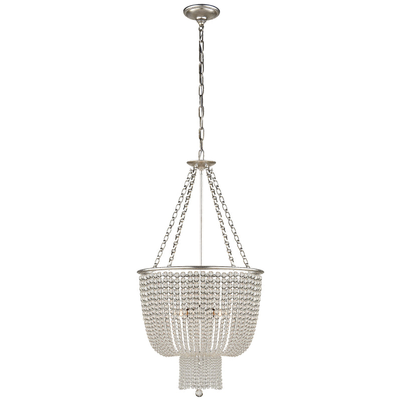 Visual Comfort Signature ARN 5102BSL-CG Four Light Chandelier, Burnished Silver Leaf