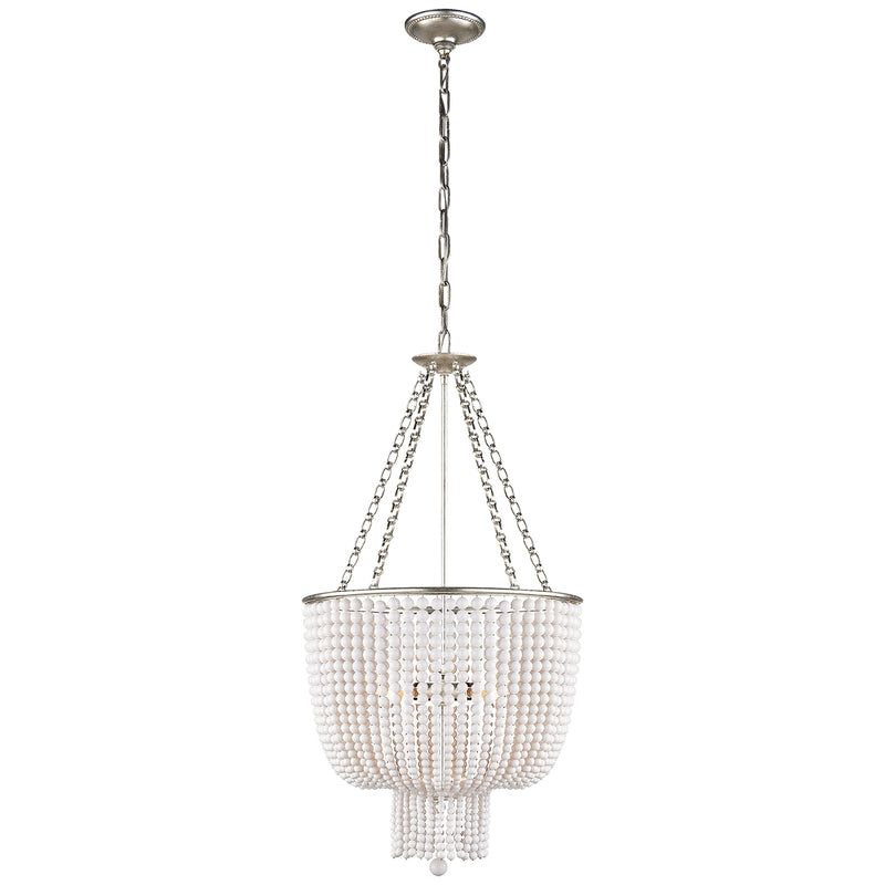 Visual Comfort Signature ARN 5102BSL-WG Four Light Chandelier, Burnished Silver Leaf