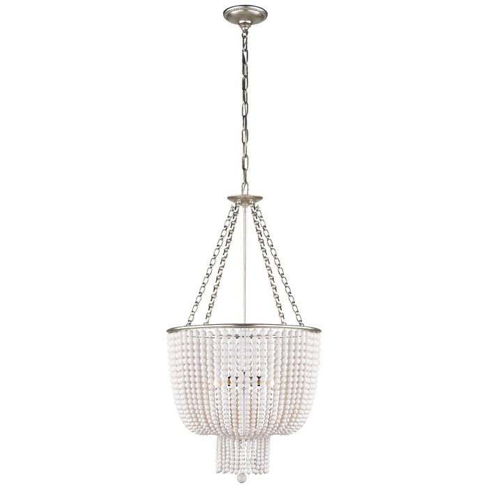 Visual Comfort Signature ARN 5102BSL-WG Four Light Chandelier, Burnished Silver Leaf