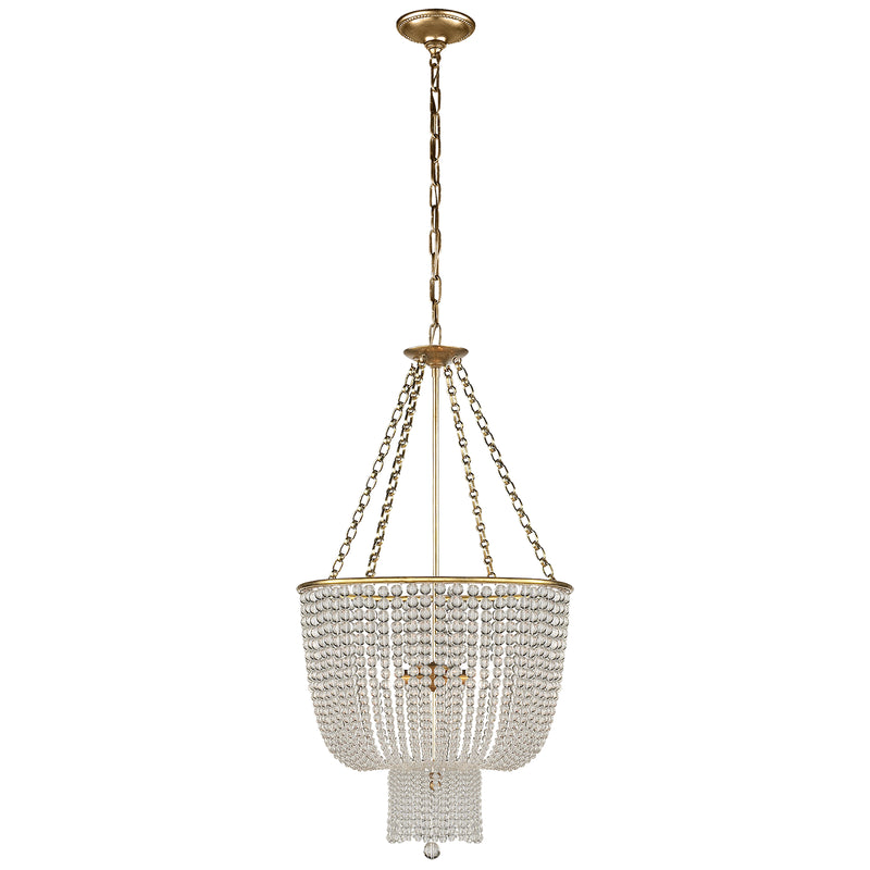 Visual Comfort Signature ARN 5102HAB-CG Four Light Chandelier, Hand-Rubbed Antique Brass