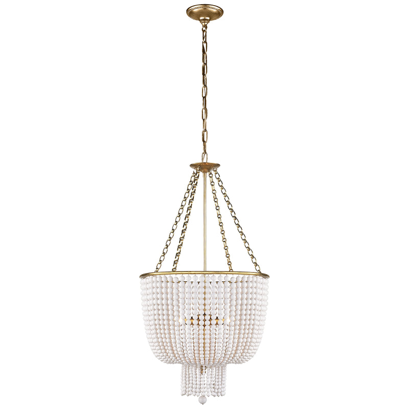 Visual Comfort Signature ARN 5102HAB-WG Four Light Chandelier, Hand-Rubbed Antique Brass