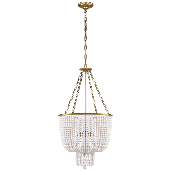 Visual Comfort Signature ARN 5102HAB-WG Four Light Chandelier, Hand-Rubbed Antique Brass