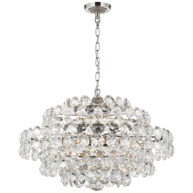 Visual Comfort Signature ARN 5105PN-CG 12 Light Chandelier, Polished Nickel
