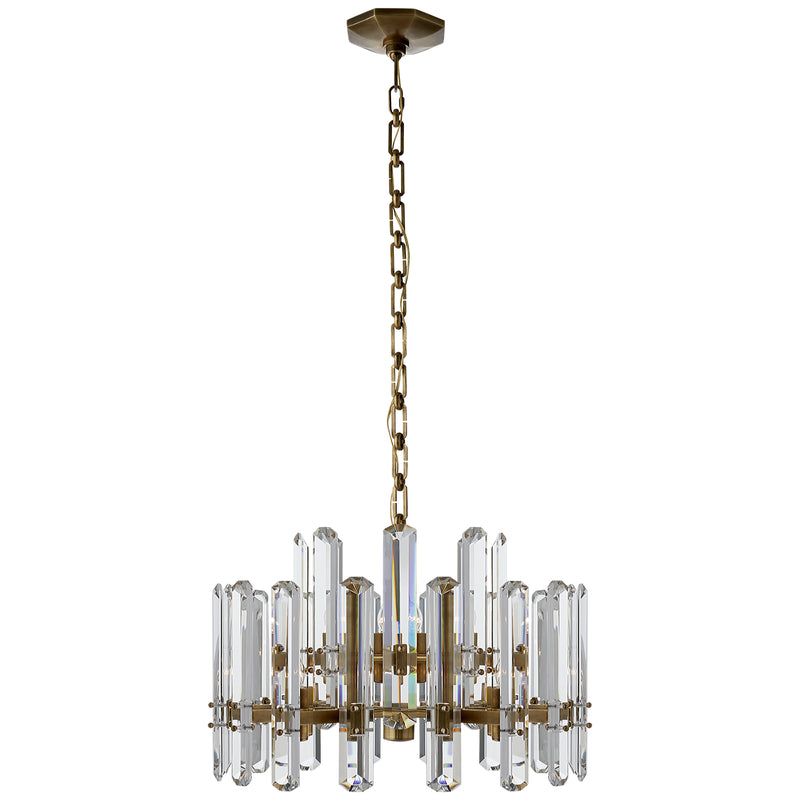 Visual Comfort Signature ARN 5124HAB-CG 12 Light Chandelier, Hand-Rubbed Antique Brass