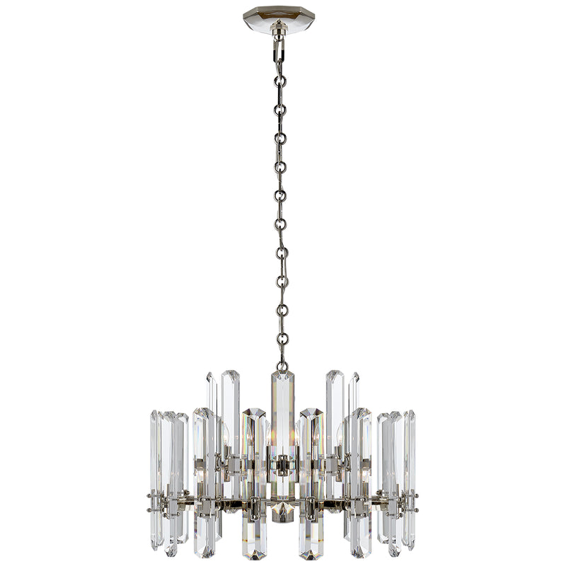 Visual Comfort Signature ARN 5124PN-CG 12 Light Chandelier, Polished Nickel