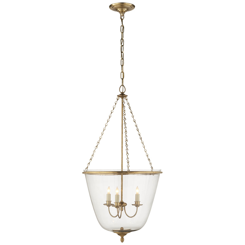 Visual Comfort Signature ARN 5200HAB Three Light Lantern, Hand-Rubbed Antique Brass