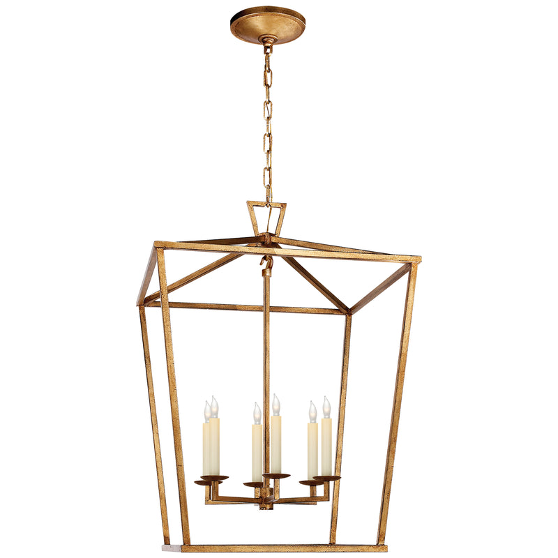 Visual Comfort Signature CHC 2176GI Six Light Lantern, Gilded Iron