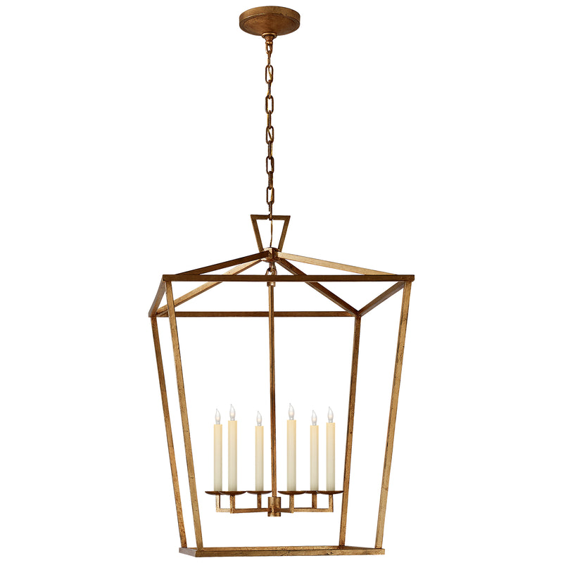 Visual Comfort Signature CHC 2177GI Six Light Lantern, Gilded Iron
