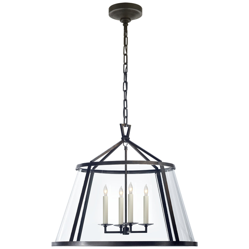 Visual Comfort Signature CHC 2202AI-CG Four Light Pendant, Aged Iron