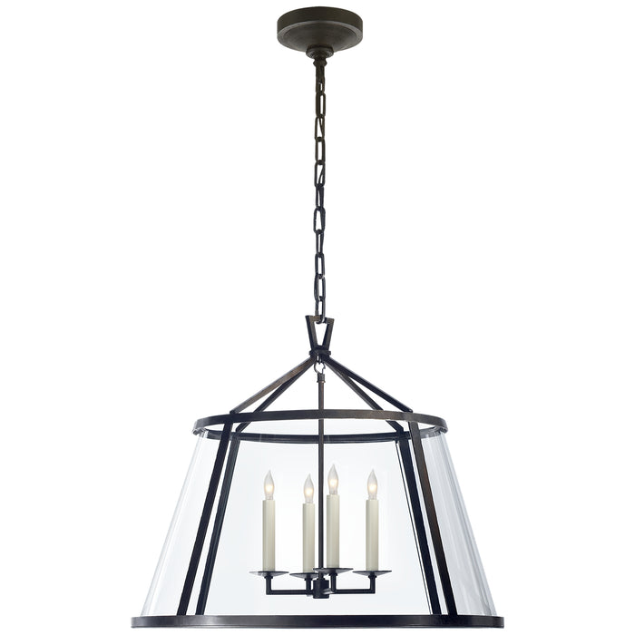 Visual Comfort Signature CHC 2202AI-CG Four Light Pendant, Aged Iron