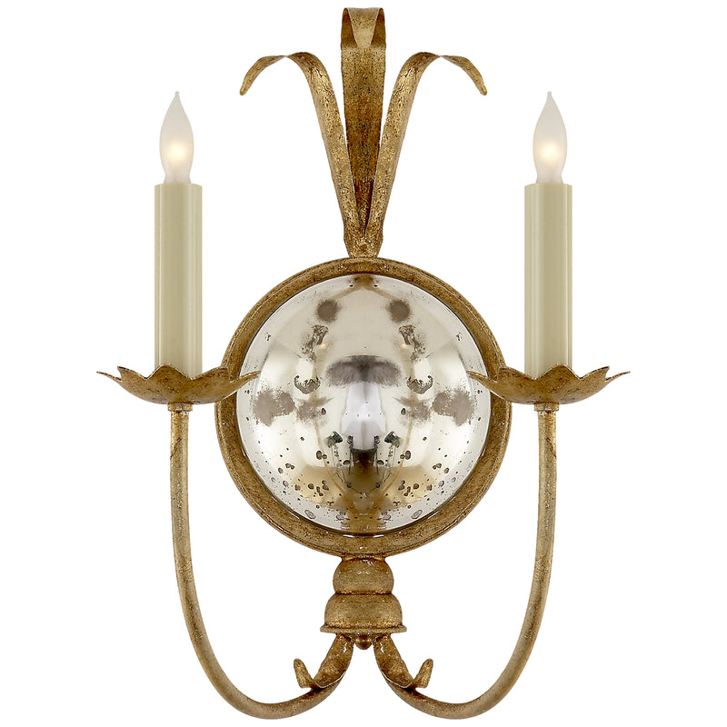 Visual Comfort Signature CHD 4175GI Two Light Wall Sconce, Gilded Iron