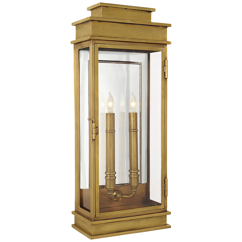 Visual Comfort Signature CHO 2910AB Two Light Linear Lantern, Antique-Burnished Brass