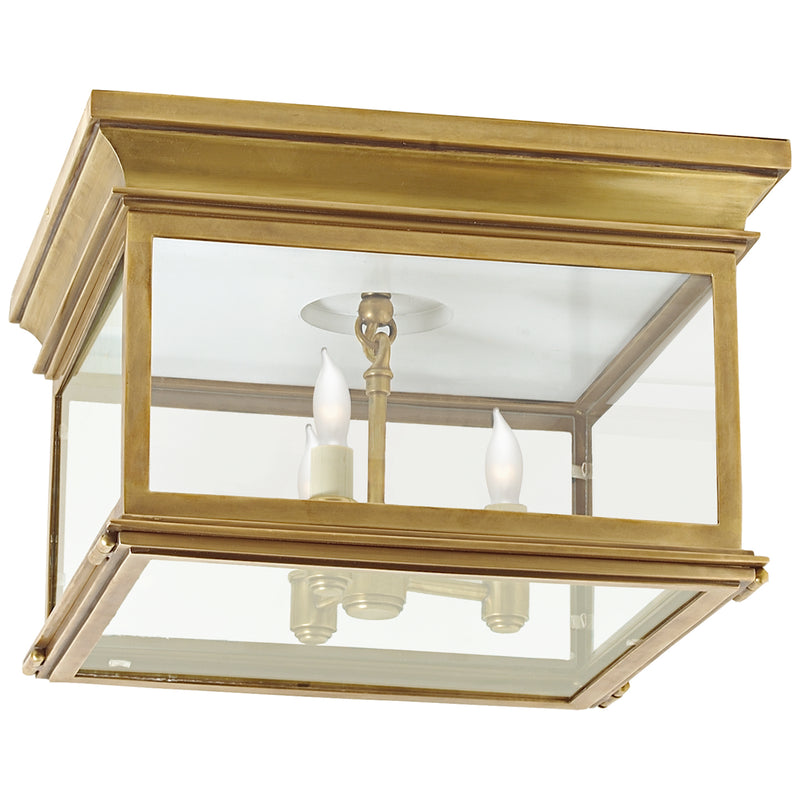 Visual Comfort Signature CHO 4311AB-CG Three Light Flush Mount, Antique-Burnished Brass