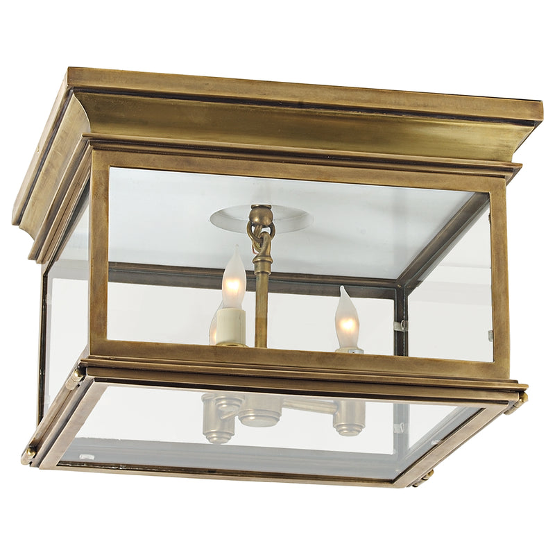 Visual Comfort Signature CHO 4311AB-CG Three Light Flush Mount, Antique-Burnished Brass