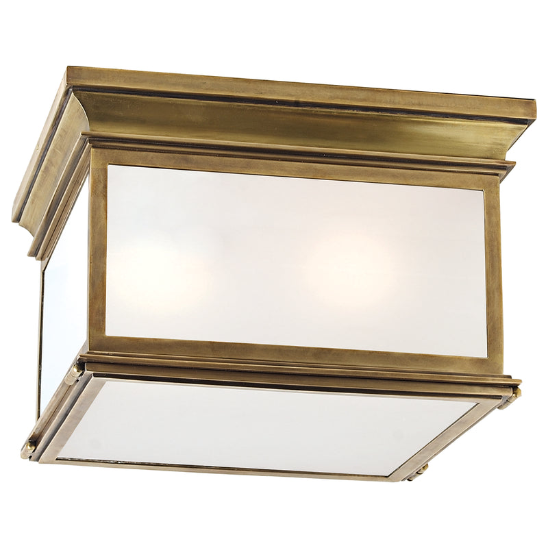 Visual Comfort Signature CHO 4311AB-FG Three Light Flush Mount, Antique-Burnished Brass