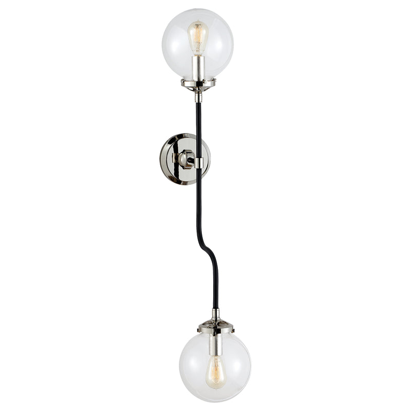 Visual Comfort Signature S 2022PN-CG Two Light Wall Sconce, Polished Nickel