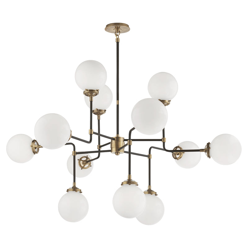 Visual Comfort Signature S 5022HAB-WG 12 Light Chandelier, Hand-Rubbed Antique Brass