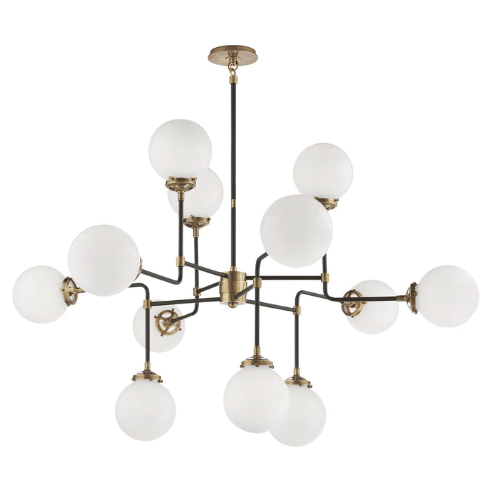 Visual Comfort Signature S 5022HAB-WG 12 Light Chandelier, Hand-Rubbed Antique Brass