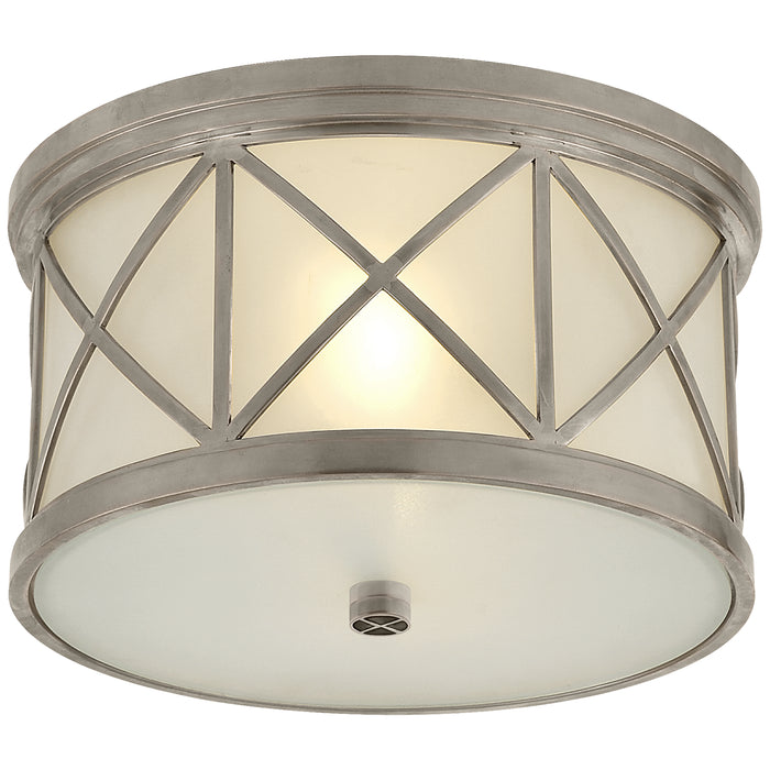 Visual Comfort Signature SK 4010AN-FG Two Light Flush Mount, Antique Nickel