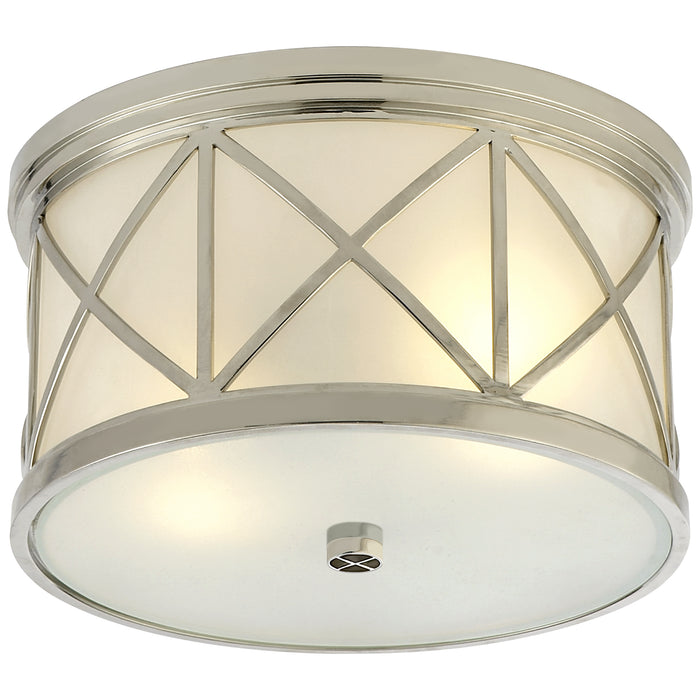 Visual Comfort Signature SK 4010PN-FG Two Light Flush Mount, Polished Nickel