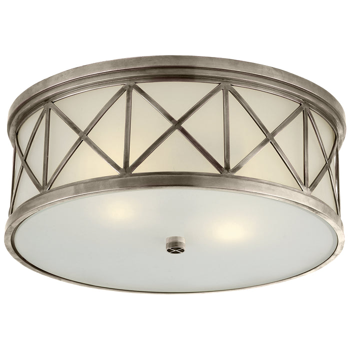 Visual Comfort Signature SK 4011AN-FG Three Light Flush Mount, Antique Nickel