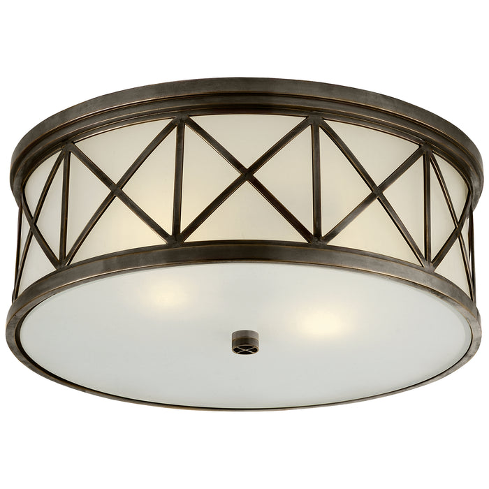 Visual Comfort Signature SK 4011BZ-FG Three Light Flush Mount, Bronze