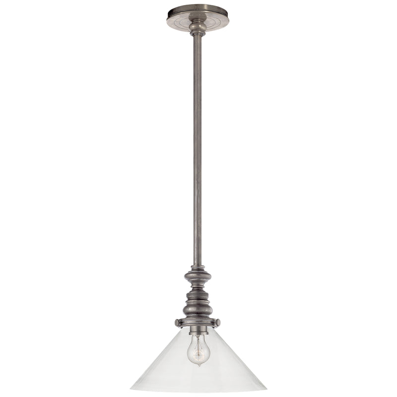 Visual Comfort Signature SL 5125AN-CG1 One Light Pendant, Antique Nickel