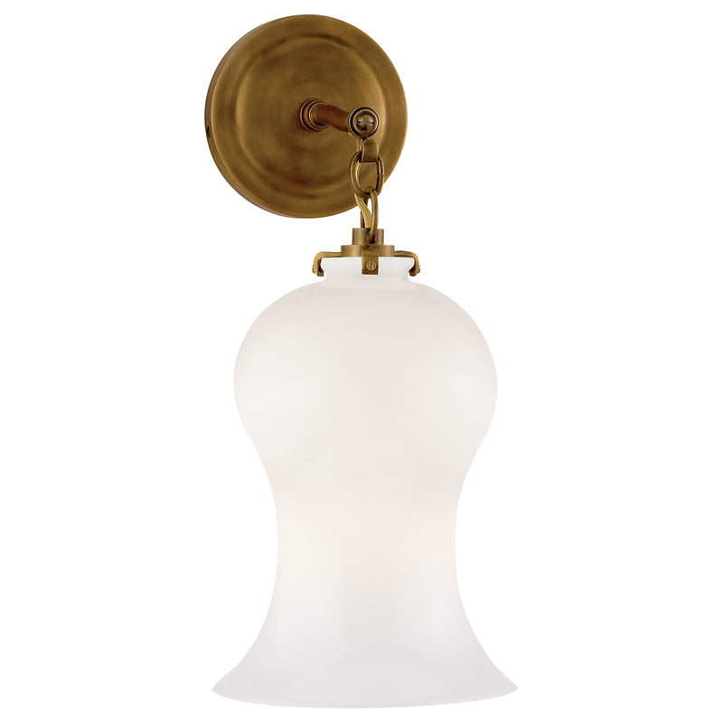 Visual Comfort Signature TOB 2225HAB/G1-WG One Light Wall Sconce, Hand-Rubbed Antique Brass