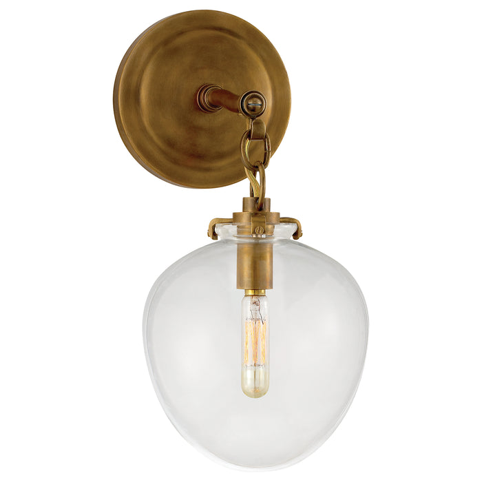 Visual Comfort Signature TOB 2225HAB/G2-CG One Light Wall Sconce, Hand-Rubbed Antique Brass