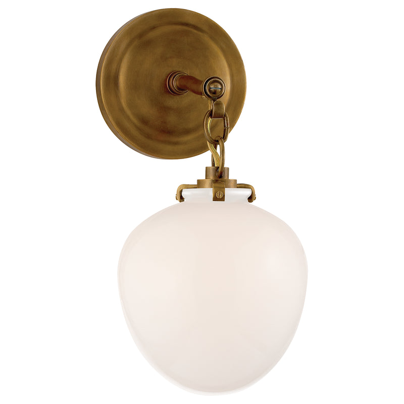 Visual Comfort Signature TOB 2225HAB/G2-WG One Light Wall Sconce, Hand-Rubbed Antique Brass