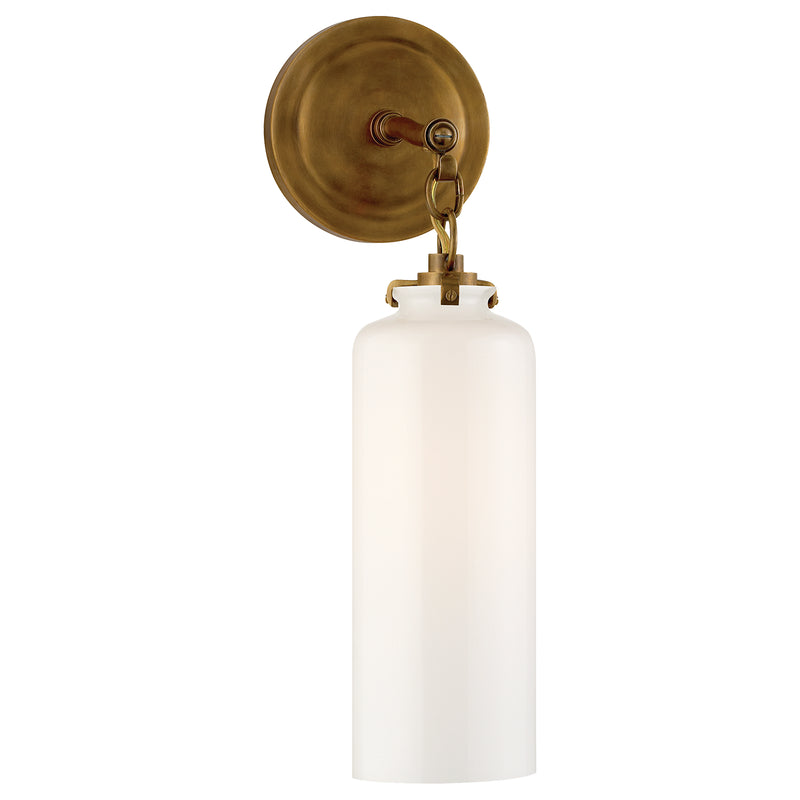 Visual Comfort Signature TOB 2225HAB/G3-WG One Light Wall Sconce, Hand-Rubbed Antique Brass
