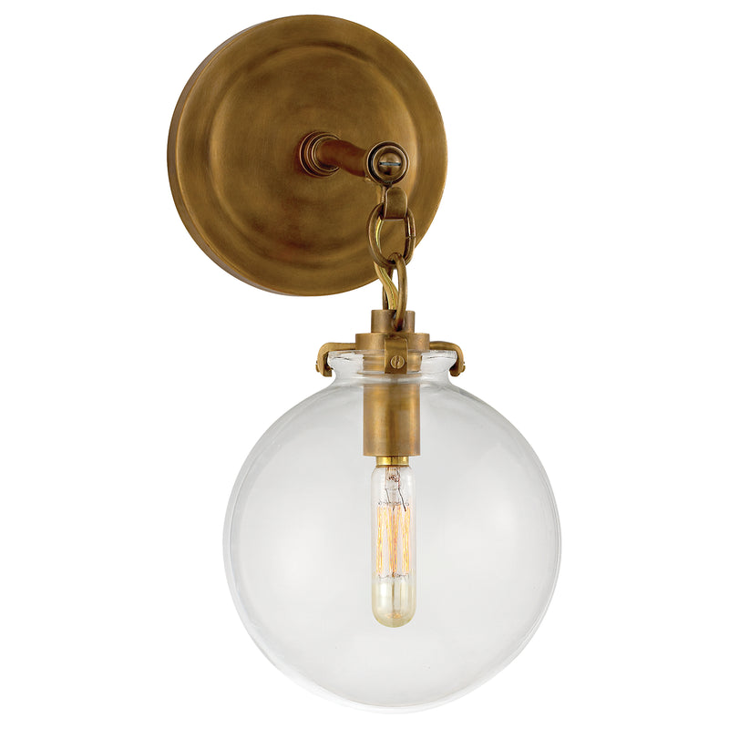 Visual Comfort Signature TOB 2225HAB/G4-CG One Light Wall Sconce, Hand-Rubbed Antique Brass